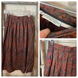 VTG 10/modern 2 Brooks Brothers midi paisley skirt